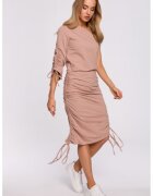 MOE Rochie asimetrica - pe un umar - Roz prafuit -