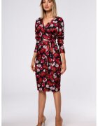 MOE Rochie bodycon midi imprimata - - Multicolor