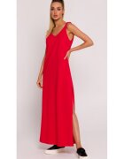 MOE Rochie maxi cu decolteu adanc la spate -