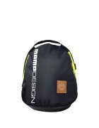 Momo Design Rucsac cu fermoar si segment de plasa pe partea din spate - Negru/Coniac