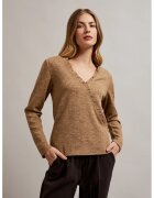 MOODO Bluza bej cu decolteu in forma de V - Bej