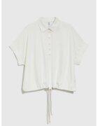 MOODO Bluza bej cu guler maneci scurte - Alb