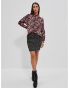 MOODO Fusta marron animal print - conica - cu captuseala - talie medie - marime