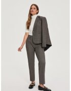 MOODO Pantaloni bej cu fir metalic - Bej