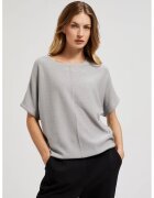 MOODO Pulover oversized cu maneci scurte in gri - Gri