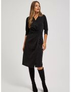 MOODO Rochie decorata cu fir metalic - Negru