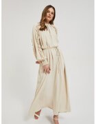 MOODO Rochie maxi bej cu volane - Bej