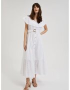 MOODO Rochie Midi Alba cu Curea - Alb