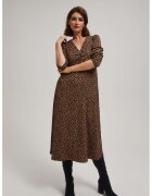 MOODO Rochie midi cu imprimeu leopard maro - Maro