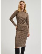 MOODO Rochie midi cu plisuri maronie - Maro