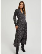 MOODO Rochie midi din viscose neagra - Negru
