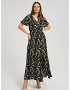 MOODO Rochie midi neagra cu model - Negru