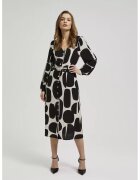 MOODO Rochie neagra cu maneci lungi si curea - Negru