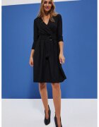 MOODO Rochie neagra pentru femei cu curea - Negru