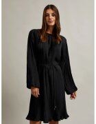 MOODO Rochie plisata cu curea neagra - Negru