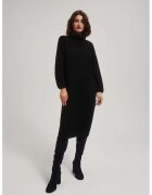 MOODO Rochie tricotata neagra cu guler inalt - Negru