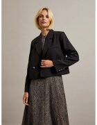 MOODO Sacou scurt cu butoane decorative negru - Negru