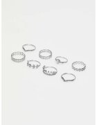 MOODO Set de ineluri argintii 3 bucati - ONE SIZE