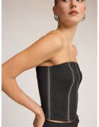 Motivi Corset cu decolteu drept - Gri antracit