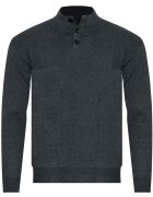 Must Pulover barbati - S8212 - guler scurt - gri inchis - 60% poliester - 35% bumbac - 5% elastan