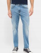 Mustang Blugi Barbati - Oregon Slim K - Slim Fit - Talie Joasa - Fermoar - Lungi - 5 Buzunare - Bumbac - Elastan - W32-L32 US - Albastru