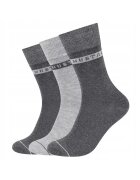 Mustang Sosete Barbati - MU31039 – 9703 - 3 Perechi - Regular Fit - Design Simplu Cu Logo - Lungi - Confortabile Si Respirabile - Bumbac - Marimea 39-42 EU - Gri