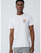 Mustang Tricou cu decolteu la baza gatului si imprimeu grafic Austin - Alb/Portocaliu