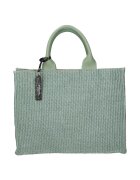 My Best Bags Geanta de piele si material textil cu maner - Verde menta