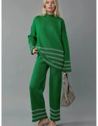 MyFashion Compleu dama - cu dungi - verde - tricot -