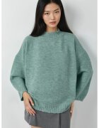MyFashion Pulover dama - tricotat supradimensionat - verde menta - material tricot - One Size
