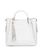 myOwn Geanta Fabiana din piele naturala pentru dama - Alb - 32x32cm