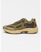 Napapijri Pantofi sport Delta cu insertii de plasa si garnituri de piele intoarsa - Kaki inchis/Verde sparanghel
