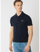 Napapijri Tricou polo de bumbac pique Elbas - Bleumarin