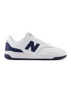 New Balance 80 Pantofi sport de piele ecologica cu insertii din material textil - Albastru inchis/Alb optic