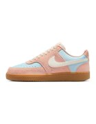 Nike Pantofi sport Court Vision din piele intoarsa cu insertii din piele ecologica - Portocaliu deschis/Albastru deschis