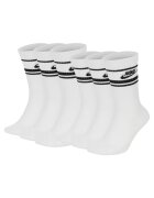 Nike Set de sosete lungi unisex cu imprimeu logo Everyday Essential - 6 perechi - Alb/Negru