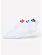 Nike Set de sosete scurte unisex cu logo Essential - 3 perechi - Alb