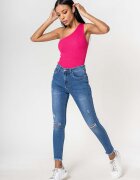 Nina Carter Blugi slim dama cu detalii rupte - Albastru P501-5 M10 18385 - Albastru
