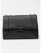 NINE WEST Geanta de piele ecologica cu bareta de umar din lant - Negru