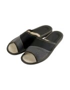 NOWO Papuci barbatesti - piele ecologica - negri gri - interior - model N120 - Gri