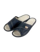 NOWO Papuci de casa - pentru barbati - din piele - albastru marin - Bleumarin