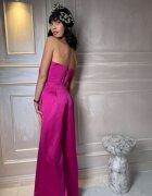 Nympha Clothing Pantaloni Satinati cu Croiala Larga - Fuchsia
