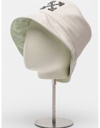 OFF-WHITE Plarie bucket cu logo brodat - Bej