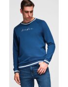 OMBRE Bluza cu maneci raglan si detalii contrastante OM-SSNZ-0244 - Albastru inchis - Albastru inchis