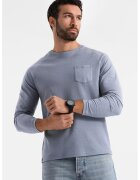 OMBRE Bluza texturata cu buzunar pe piept - Albastru prafuit