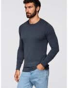 OMBRE Bluza uni cu decolteu la baza gatului - Bleumarin