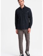 OMBRE Camasa regular fit cu buzunare pe piept - Albastru ultramarin