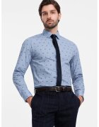 OMBRE Camasa sim fit cu imprimeu - Albastru pastel