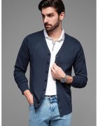 OMBRE Cardigan cu nasturi si decolteu in V - Bleumarin