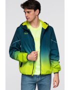 OMBRE Jacheta sport cu detalii reflectorizante si captuseala din fleece C641 - Albastru inchis